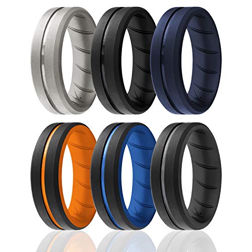 Breathable Silicone Rubber Wedding Ring Band for Men