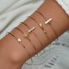 19pcs Multiple Layered Stackable Open Cuff Wrap Bangle Gold Bracelets