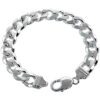 Silver Thick Curb Cuban Link Chain Bracelet
