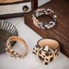 Hicarer 5 Pieces Leopard Tube Bracelet Multilayer