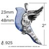 Silver Blue Sodalite Gemstone Spirit Bird Pendant Enhancer