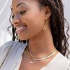 NUZON 14K Gold Choker Necklace for Women – Herringbone Snake Chain, Hypoallergenic & Layered Style