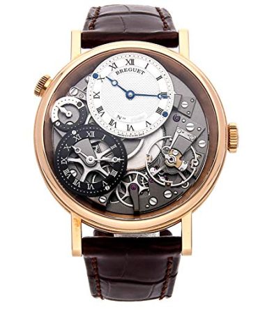 Breguet Tradition Skeletal Dial Leather Mens Watch  