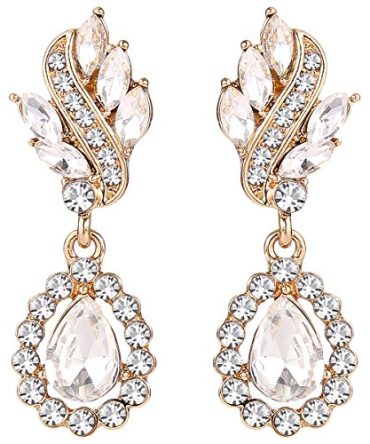 EleQueen Women's Austrian Crystal Art Deco Earrings