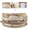 Baroque Pearl Leather Cuff Bracelet Multi Strand Boho Bracelet