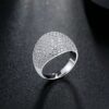 White Diamond Accent Dome Ring - Cluster Cubic Zirconia