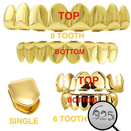 14K Yellow Gold Top & Bottom Grills for Teeth