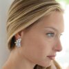 Mariell Bridal Wedding CZ Clip Earrings with Marquis