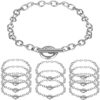 12 Pieces Chain Bracelets Alloy Metal Plated
