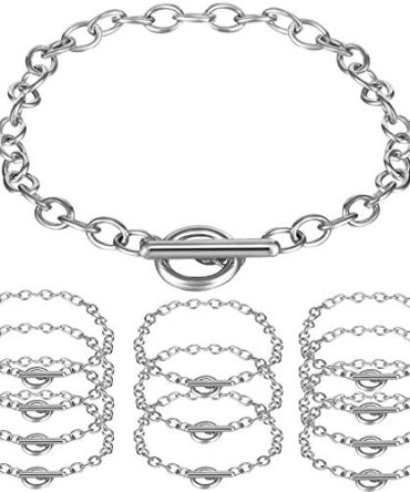 12 Pieces Chain Bracelets Alloy Metal Plated