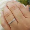 10K Round Diamond Anniversary Band Stackable Ring White Gold