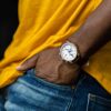 Varsche Analog Dress Wrist Watch with Genuine Leather Strap