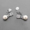 Mariell Silver Platinum Plated Pear-Shaped Earrings