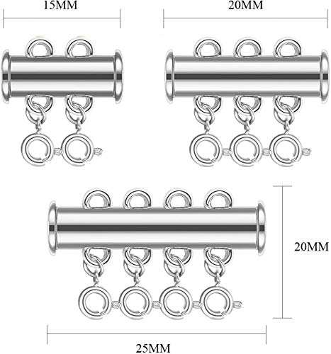 6 Pieces 2/3/4 Strands Layered Lock Necklace Connector