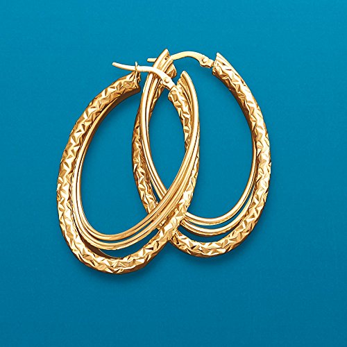 Ross-Simons Italian 14kt Yellow Gold Triple Hoop Earrings