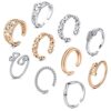 JFORYOU Open Toe Rings Set for Women 10 Pcs Silver and Rose