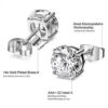 14K Gold Earrings Simulated Diamond Round Cubic Zirconia