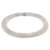 White Freshwater Cultured Pearl Necklace Silver 7-8mm