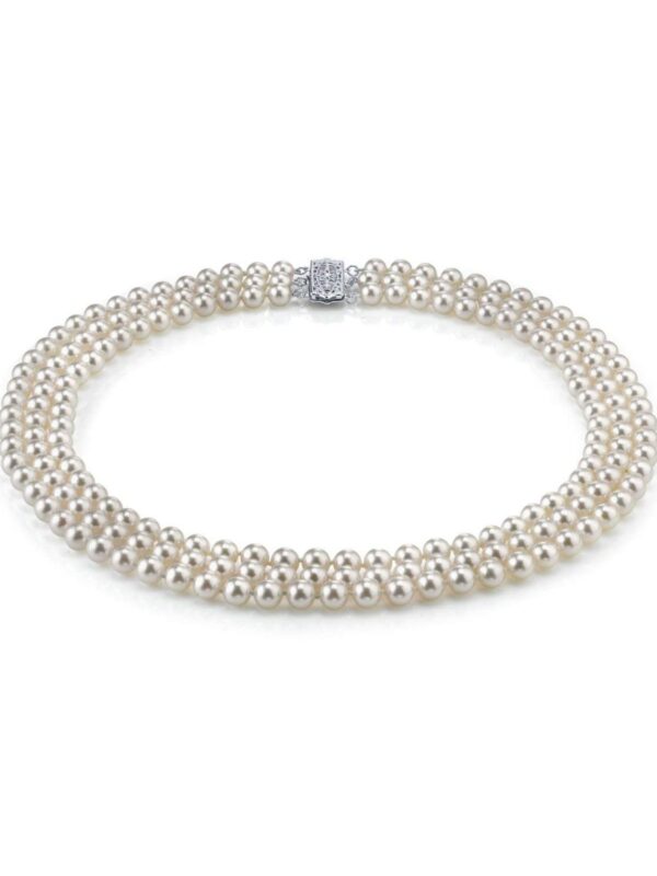 White Freshwater Cultured Pearl Necklace Silver 7-8mm