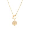 Moon and Star Medallion Pendant Necklace