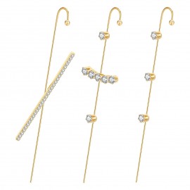 Ear Wrap Earrings - Elegant Crystal Craved Gold-tone
