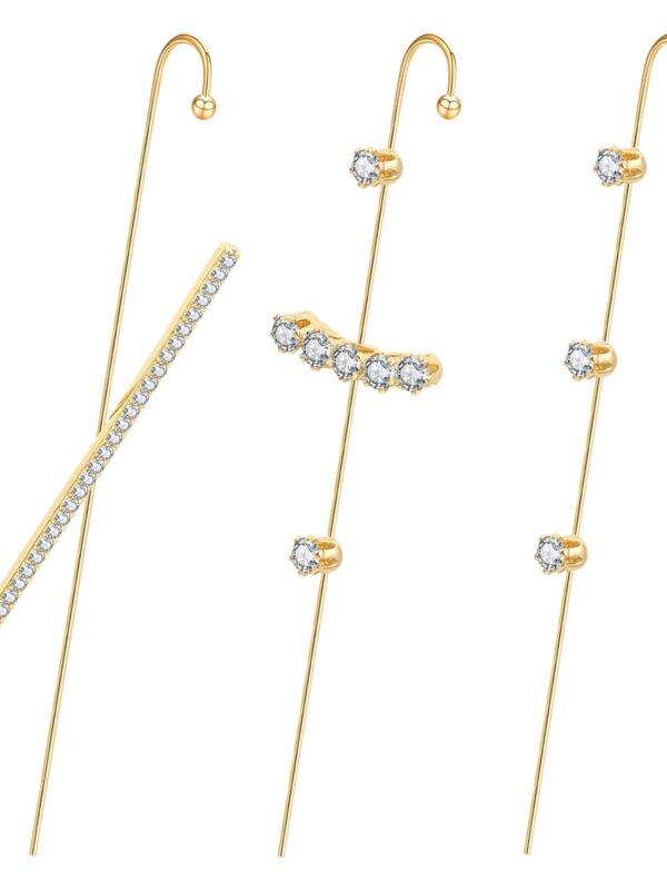 Ear Wrap Earrings - Elegant Crystal Craved Gold-tone