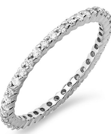 White Gold 14k Round Diamond Stackable Ring Wedding Band