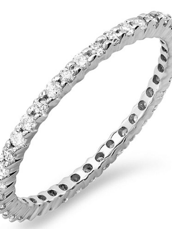 White Gold 14k Round Diamond Stackable Ring Wedding Band