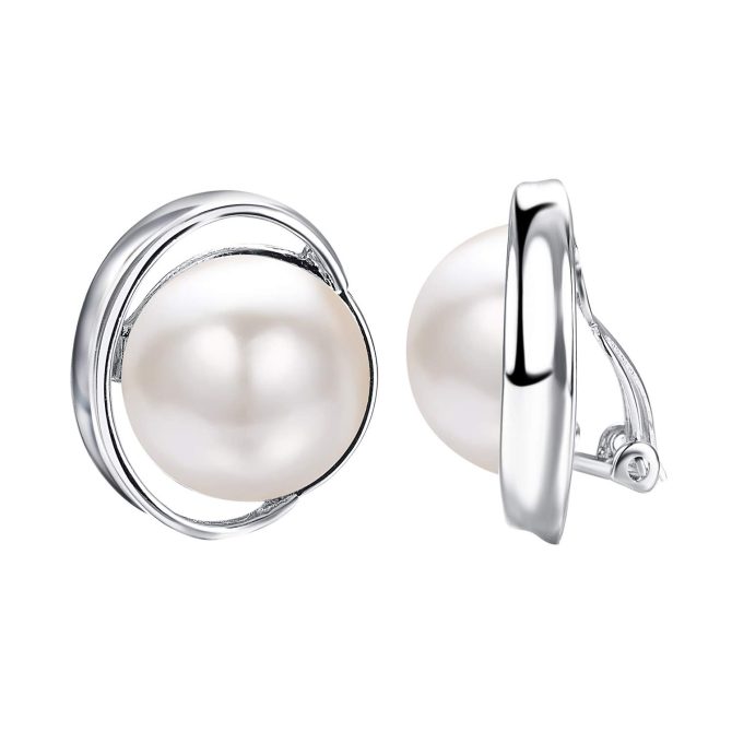 Yoursfs Clip Earring Simulated Ivory Pearl Round Earrings