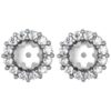 1/2ct Halo Diamond Earring Jackets 14K White Gold