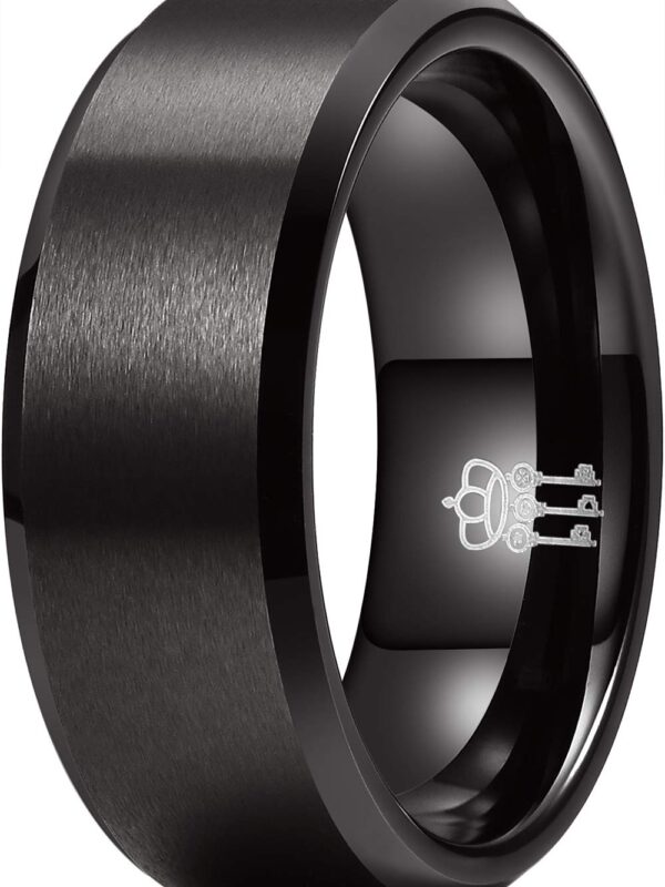 THREE KEYS JEWELRY Nature Tungsten Carbide Mens