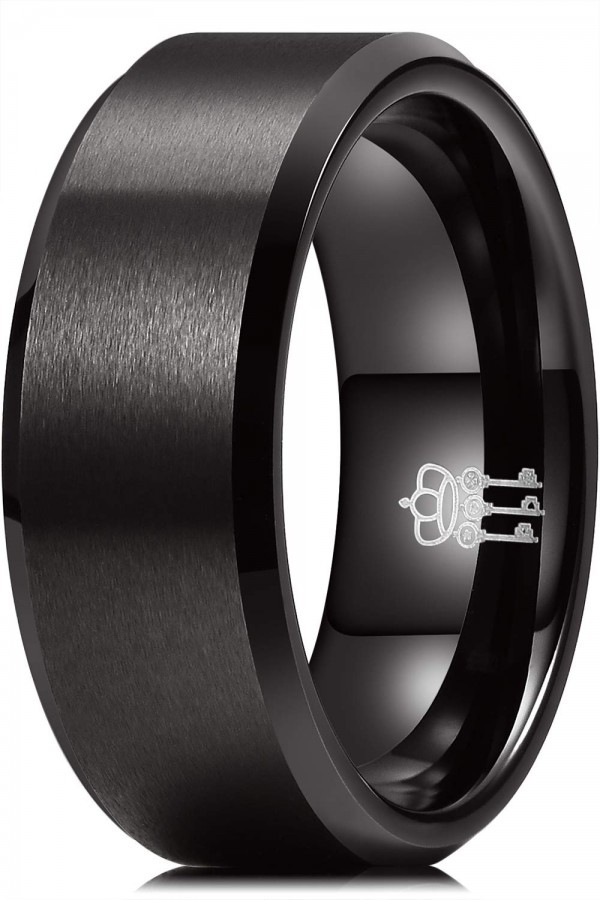 THREE KEYS JEWELRY Nature Tungsten Carbide Mens