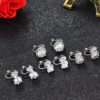 Sparkling Elegance: 4 Pairs of Cubic Zirconia Clip Earrings
