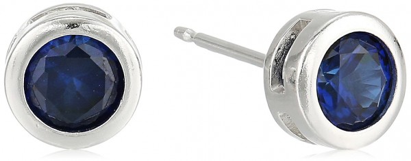 Blue Sapphire Birthstone Stud Earrings