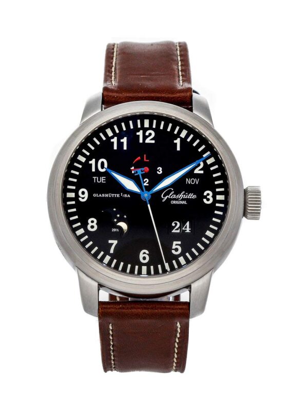 Watch Automatic Black Dial Glashütte Original Senator Mechanical