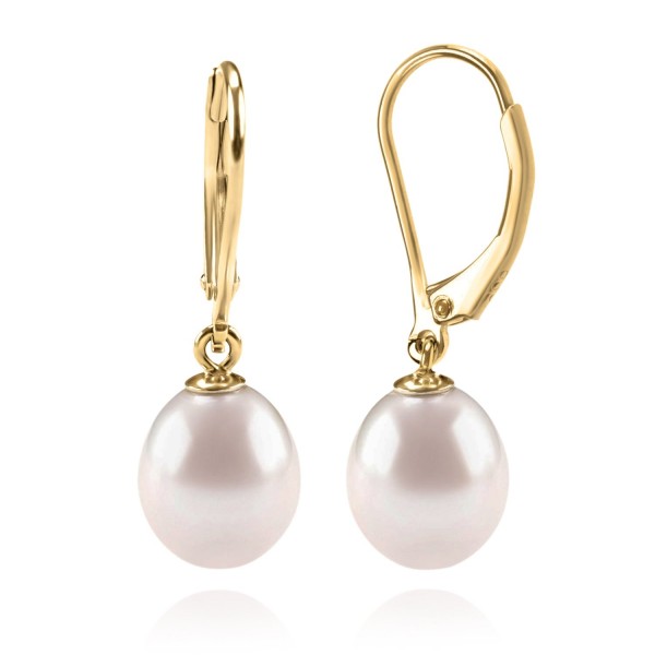 PAVOI 14K Yellow Gold Plated Freshwater Cultured Pearl Earrings
