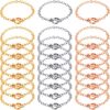 Yaomiao 24 Pieces Chain Bracelets Stainless Steel Bracelet