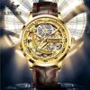 OUPINKE Double-Sided Skeleton Jewelry Watches for Mens