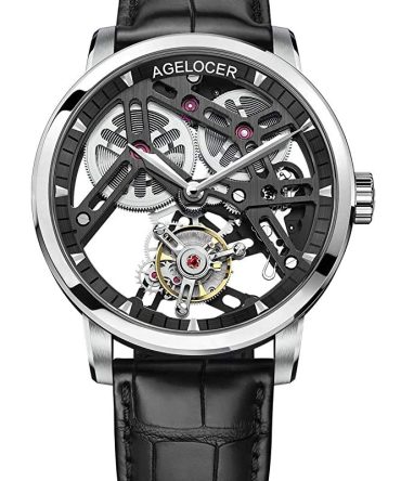 Agelocer Men's Watch Luxury Brand Flying tourbillon Skeleton