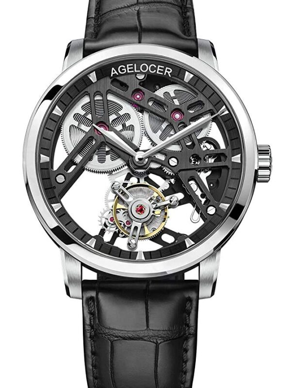 Agelocer Men's Watch Luxury Brand Flying tourbillon Skeleton