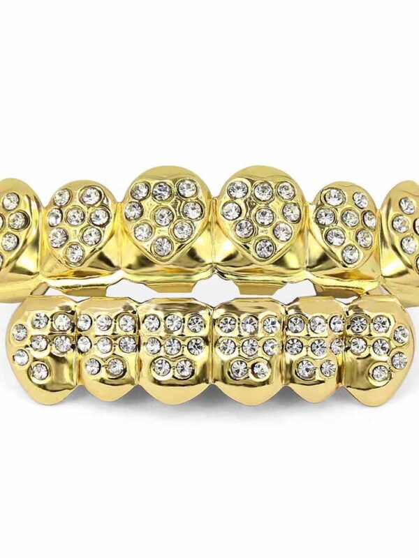 14K Gold Plated Teeth GRILLZ Top Bottom Tooth Caps