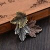 Vintage Broches Girls Pin Maple Leaf Brooch Bronze