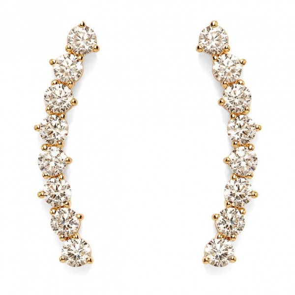 PAVOI 14K Yellow Gold Plated"Hearts & Arrows" Ear Crawler