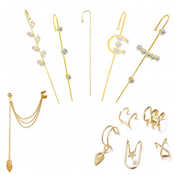 Wrap Crawler Hook Earrings Draping Chain Stud