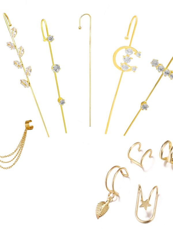 Wrap Crawler Hook Earrings Draping Chain Stud