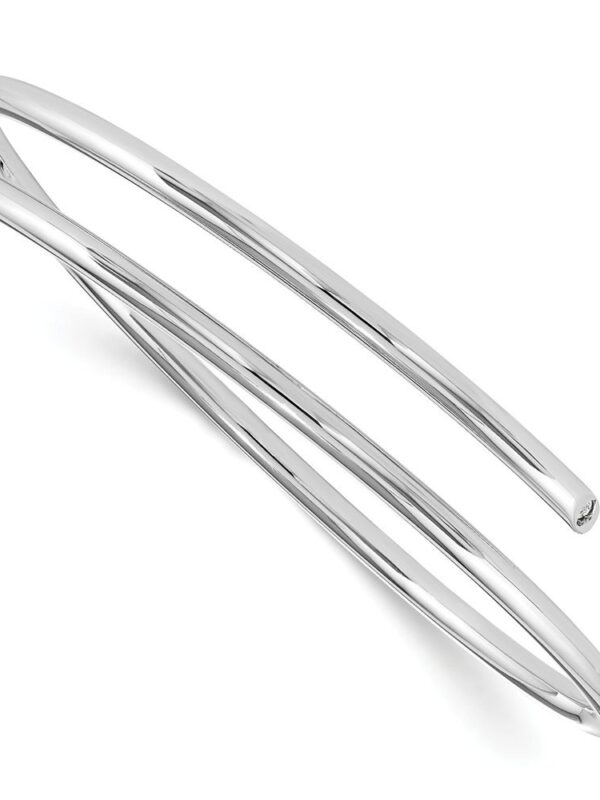 925 Sterling Silver .05ct Diamond Bangle Bracelet Cuff Expandable