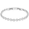 Rhodium Plated White Bangle Bracelet