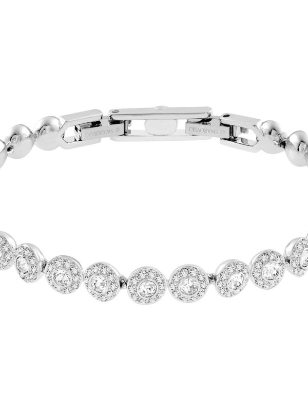 Rhodium Plated White Bangle Bracelet