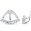 14k White Gold Diamond Stud Earring Jackets