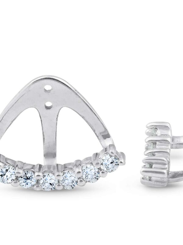 14k White Gold Diamond Stud Earring Jackets